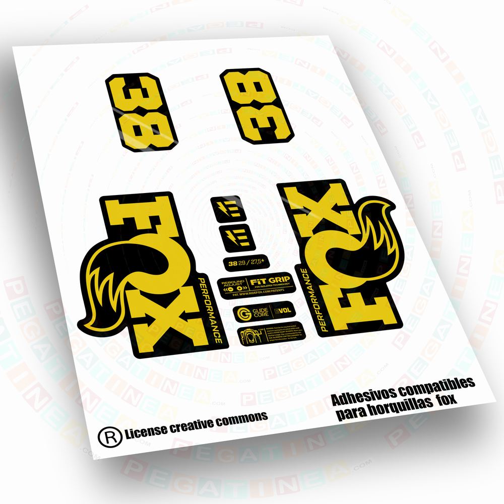 PEGATINAS COMPATIBLES CON HORQUILLA FOX 38 PERFORMANCE 2027 WP749