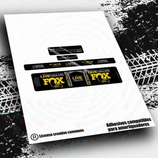 PEGATINAS  AMORTIGUADOR FOX LIVE VALVE FACTORY BICOLOR WP591