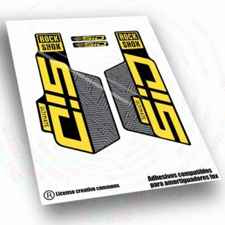 WP654 PEGATINAS COMPATIBLES CON HORQUILLA ROCKSHOX  SID ULTIMATE FLIGHT ATTENDANT BICOLOR