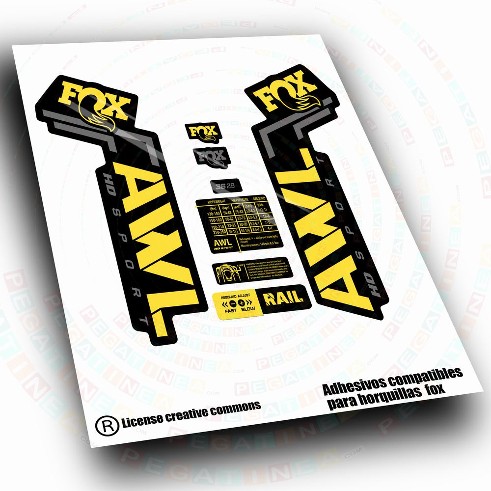 PEGATINAS COMPATIBLES CON FOX 36 AWL HD SPORT WP702 BICOLOR 