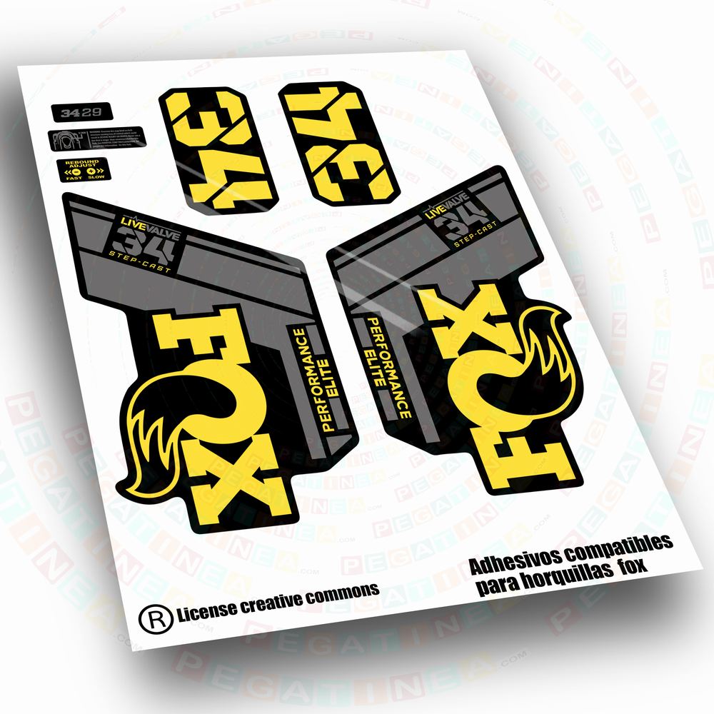 PEGATINAS FOX 34 ELITE LIVE VALVE BICOLOR WP734 