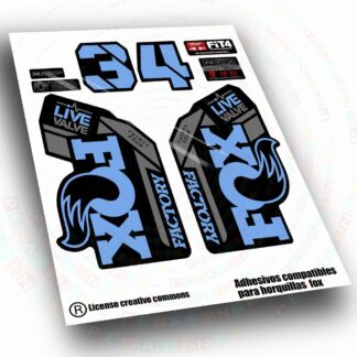 PEGATINAS COMPATIBLES CON HORQUILLAS FOX 34  FACTORY LIVE VALVE BICOLOR   WP734