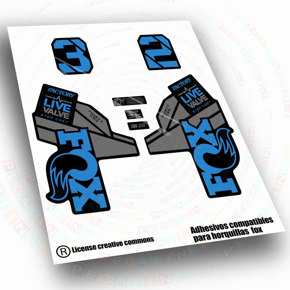 PEGATINAS COMPATIBLES CON HORQUILLAS FOX 32 FACTORY LIVE VALVE WP732