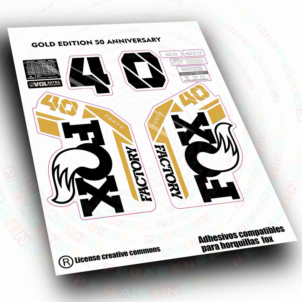 PEGATINAS COMPATIBLES CON FOX 40 FACTORY GOLD EDITION 50 ANIVERSARIO WP699
