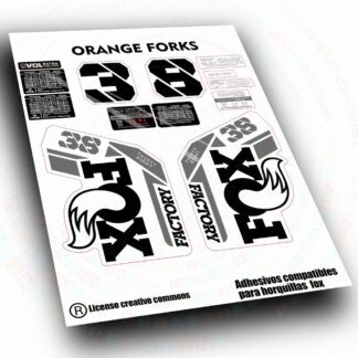 PEGATINAS COMPATIBLES CON  FOX 38 FACTORY ORANGE FORKS 2021-2026 WP692