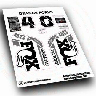 PEGATINAS COMPATIBLES CON  FOX 40  FACTORY ORANGE FORKS 2021-2026 WP693