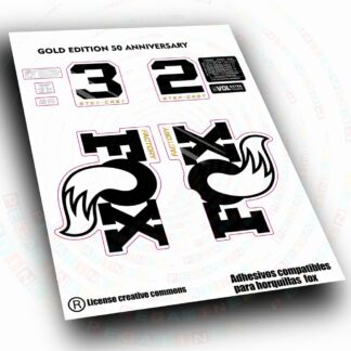 PEGATINAS COMPATIBLES CON  FOX 32 FACTORY STEP CAST 50 ANNIVERSARY GOLD FORK  WP694