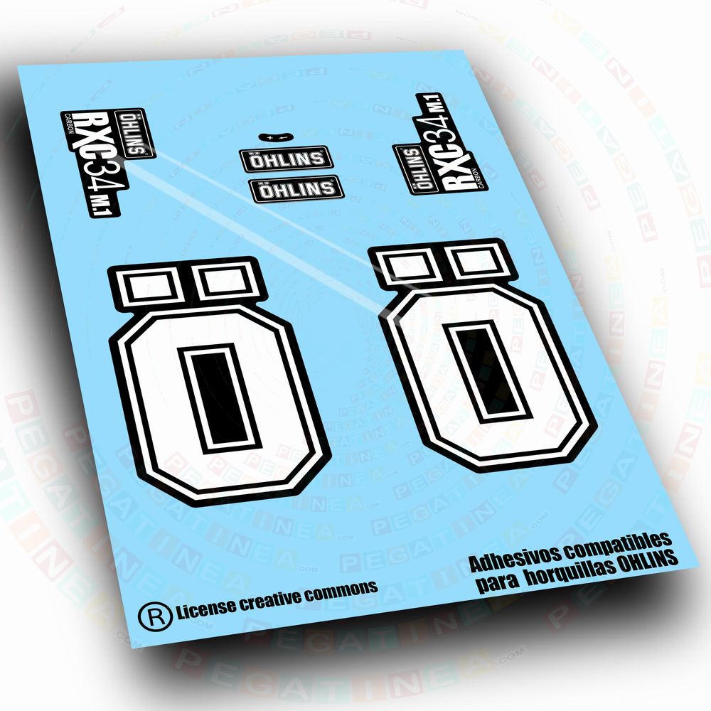 PEGATINAS COMPATIBLES CON HORQUILLAS RXC34 CARBON M1 WP711