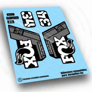PEGATINAS FOX 34 SC  ELITE  LIVE VALVE BICOLOR   WP736