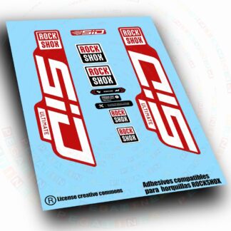 PEGATINAS   ROCK SHOX SID BRAIN  ULTIMATE RED EDITION   2024-2026 WP743