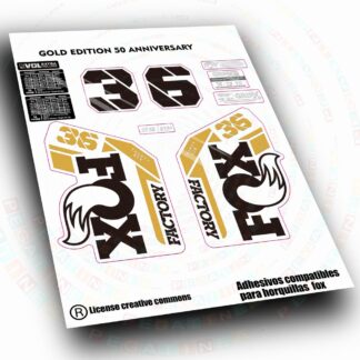 PEGATINAS COMPATIBLES CON  FOX 36 FACTORY  GOLD EDITION 50 ANIVERSARIO WP697