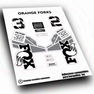PEGATINAS COMPATIBLES CON HORQUILLA FOX 32 FACTORY ORANGE FORKS 2021- 2024 WP687