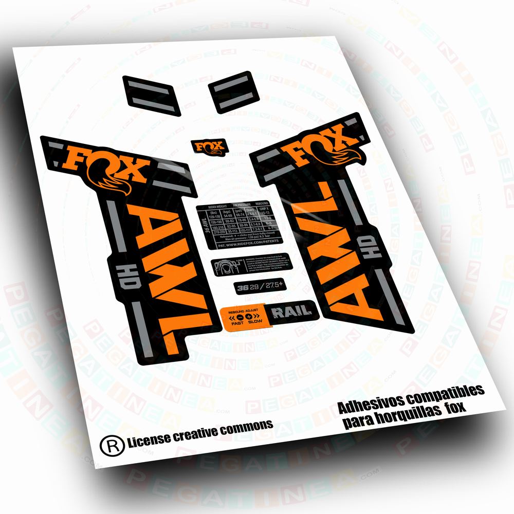 PEGATINAS COMPATIBLES CON FOX 36 AWL HD WP700