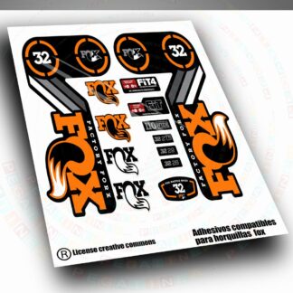 PEGATINAS COMPATIBLES CON HORQUILLAS FOX 32  HERITAGE  2014-2017   BICOLOR WP717