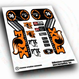 PEGATINAS COMPATIBLES CON HORQUILLAS FOX 34  HERITAGE  2014-2017   BICOLOR WP719
