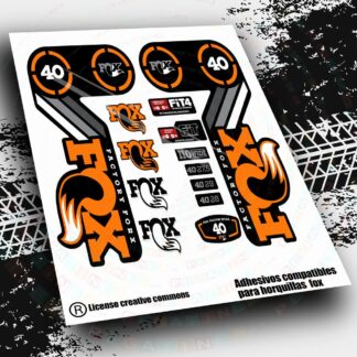 PEGATINAS COMPATIBLES CON HORQUILLAS FOX 40  HERITAGE  2014-2017   BICOLOR WP723
