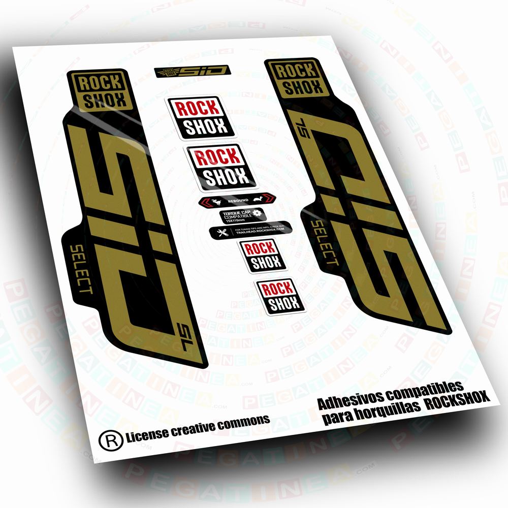PEGATINAS COMPATIBLES CON HORQUILLA ROCK SHOX SID SELECT SL 2024-2026 WP680 