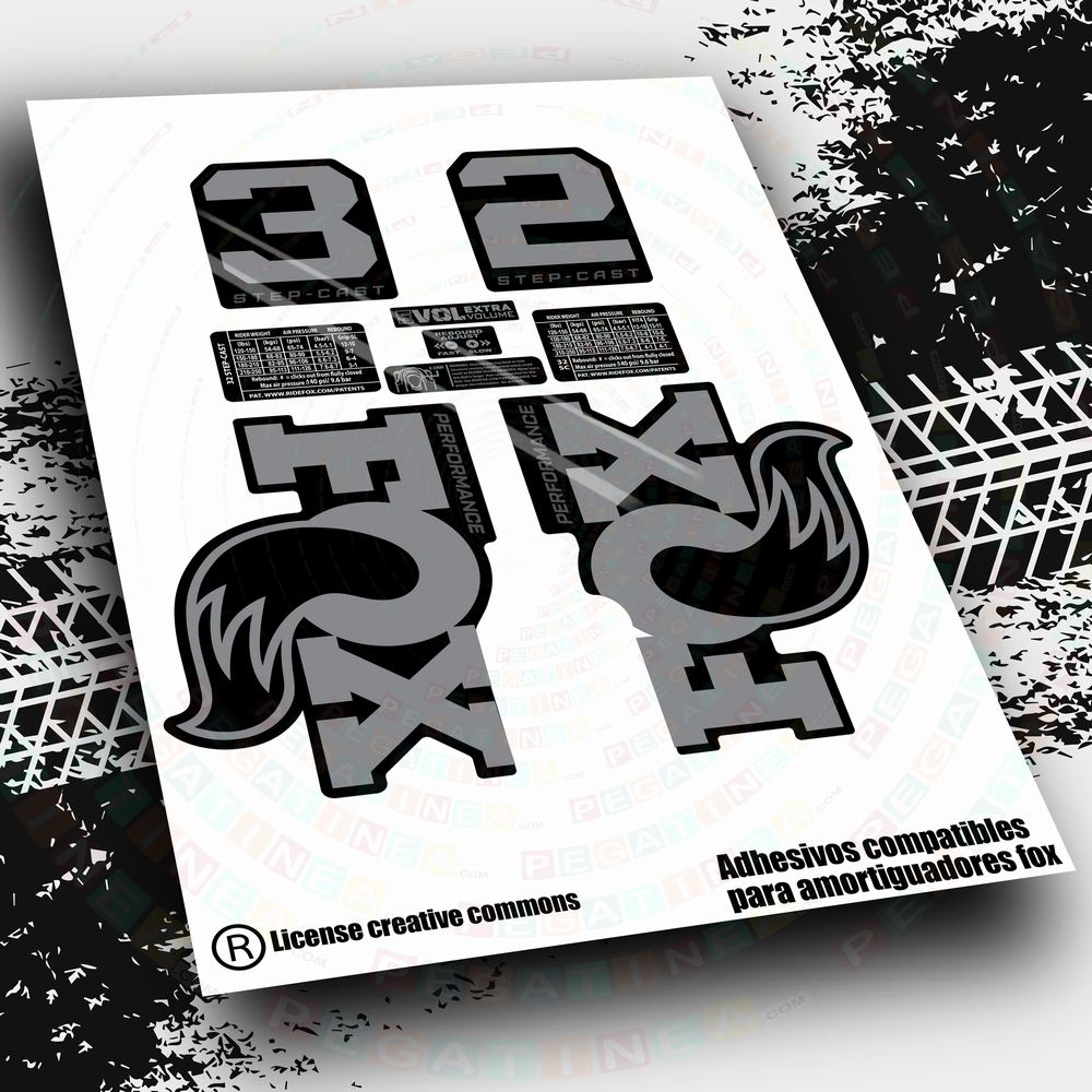 PEGATINAS HORQUILLA FOX 32 STEP-CAST FACTORY , PERFORMANCE 2025 - 2018 