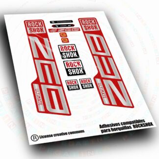 PEGATINAS COMPATIBLES CON HORQUILLA ROCKSHOX ULTIMATE RED FORKS   2025-2026 WP686