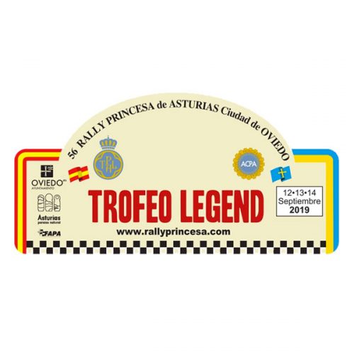 Pegatina Placa Rallye Trofeo Legend Princesa de Asturias 2019