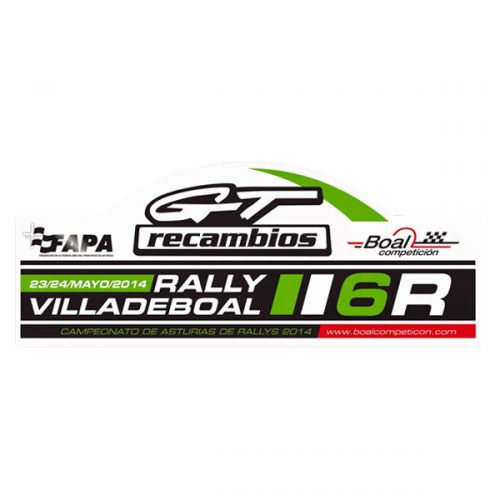 Pegatina Placa Rallye Villa de Boal 2014