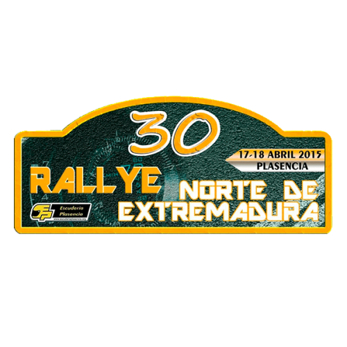 Pegatina Placa Rally norte de Extremadura 2015