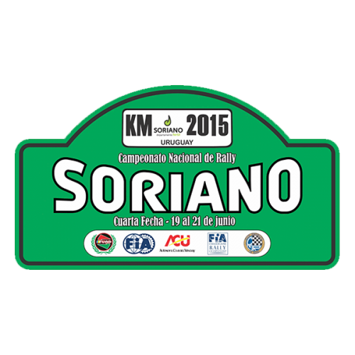 Pegatina Placa Rally Soriano Uruguay 2015