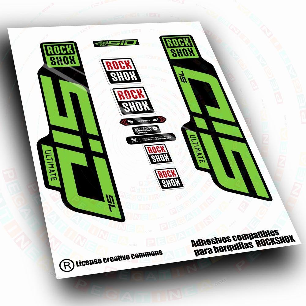 PEGATINAS COMPATIBLES CON HORQUILLA ROCK SHOX SID ULTIMATE SL  2024-2026 WP682