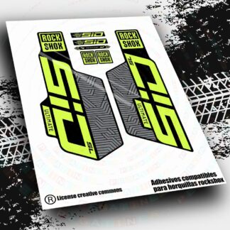 WP655 PEGATINAS COMPATIBLES CON HORQUILLA ROCKSHOX  SID ULTIMATE SL FLIGHT ATTENDANT BICOLOR