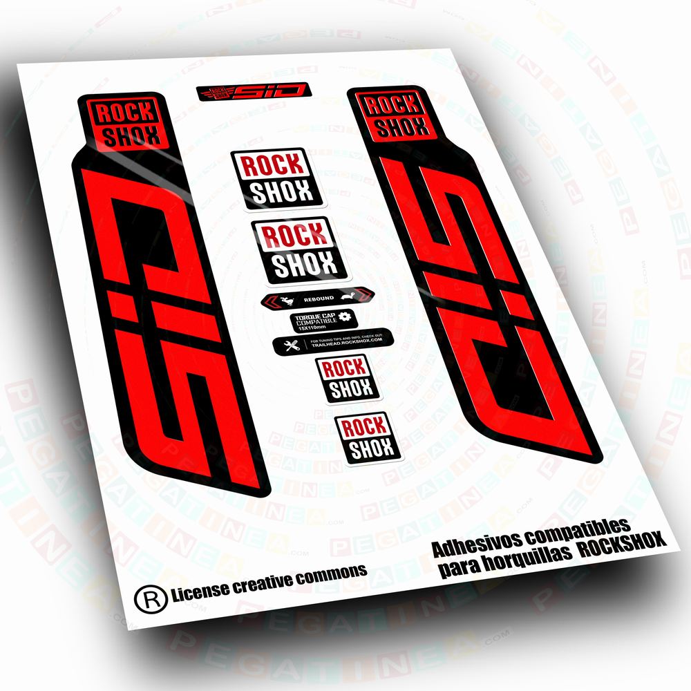 PEGATINAS COMPATIBLES CON HORQUILLA ROCK SHOX SID BASE 204-2026